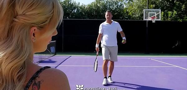  PASSION-HD Petite blonde Bella Rose fucks tennis instructor